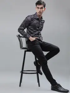 HIGHLANDER Men Floral Printed Knitted Party Wear Casual Shirt