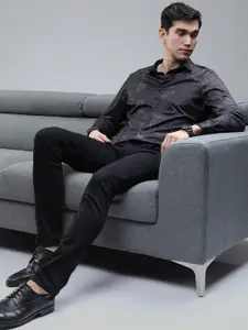 KETCH HIGHLANDER Men Floral Printed Knitted Party Wear Casual Shirt