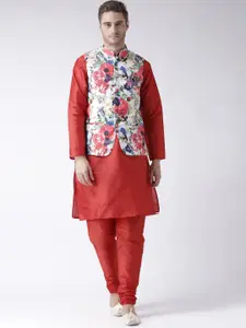 Hangup Men Red Kurta with Pyjamas