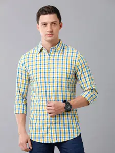 Double Two Men Slim Fit Checked Casual Shirt
