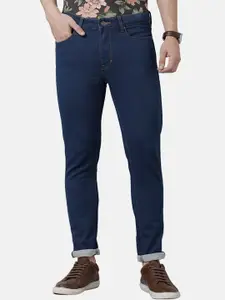 Double Two Men Blue Lean Slim Fit Low-Rise Cotton Stretchable Jeans