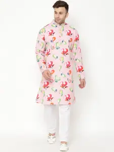 Hangup Men Floral Printed Kurta with Pyjamas
