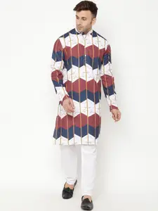Hangup Men Printed Kurta with Pyjamas