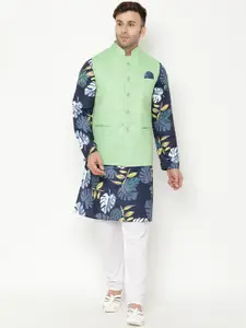 Hangup Men Floral Printed Kurta with Pyjamas