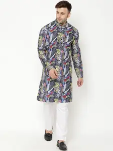 Hangup Men Floral Printed Kurta with Pyjamas