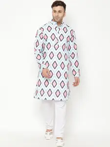 Hangup Men Printed Kurta with Pyjamas