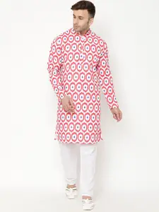 Hangup Men Printed Kurta with Pyjamas