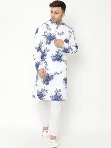Hangup Men Floral Printed Kurta with Pyjamas