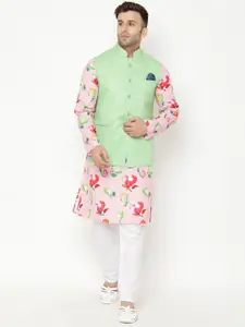 Hangup Men Pink Kurta with Pyjamas