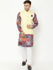 Hangup Men Red Printed Kurta with Pyjamas