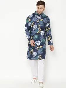 Hangup Men Floral Printed Kurta with Pyjamas