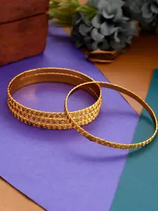 Silvermerc Designs Set Of 4 Gold-Plated Gold-Colored Bangles