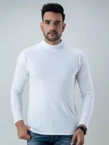 FERANOID Men White High Neck Bio Finish T-shirt
