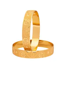 Shining Jewel - By Shivansh Set Of 2 Gold-Plated & Toned Traditional Bangles