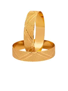 Shining Jewel - By Shivansh Set Of 2 Gold Plated Brass Bangle