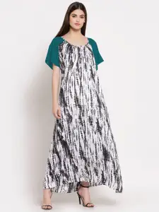 PATRORNA Women Printed Cotton Blend Maxi Nightdress