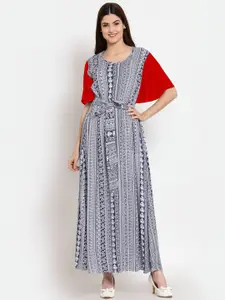 PATRORNA Women Printed A-Line Maxi Dress