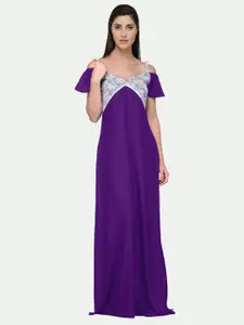 PATRORNA Purple Maxi Nightdress
