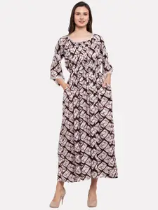 PATRORNA Women Printed A-Line Maxi Dress