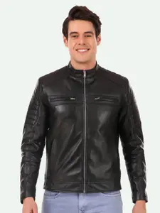 Leather Retail Men Leather Crop Outdoor Biker Jacket