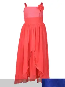 Samsara Couture Coral & Blue Pack Of 2 Net Maxi Dress