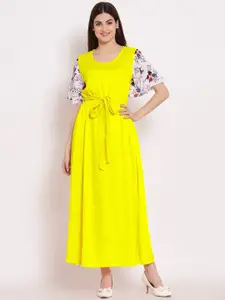 PATRORNA Women Solid A-Line Maxi Dress