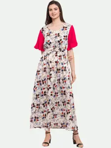 PATRORNA Women Floral Printed A-Line Maxi Dress