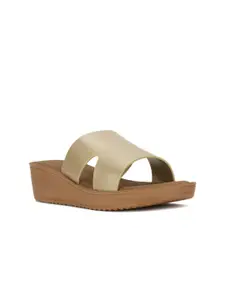 Bata Flat Form Sandals with Buckles Heels