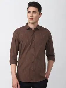 V Dot Men Slim Fit Striped Casual Shirt