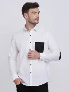 JJAAGG T Men Classic Contrast Pocket Pure Cotton Casual Shirt