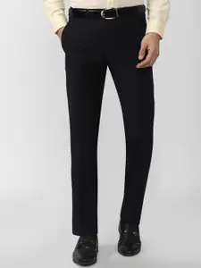 Peter England Elite Men Black Slim Fit Trousers