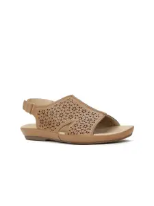 Hush Puppies Women Open Toe Flats with Laser Cuts