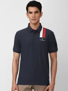 SIMON CARTER LONDON Men Brand Logo Printed Polo Collar Slim Fit T-shirt