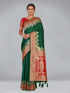 MONJOLIKA FASHION Woven Design Zari Silk Blend Banarasi Saree