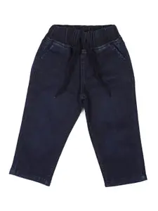 Allen Solly Junior Boys Navy Blue Skinny Fit Low Distress Jeans