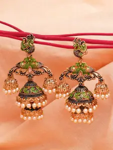 KARATCART Contemporary Double  Jhumka Earrings