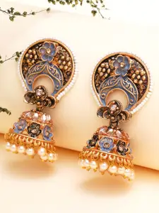 KARATCART Grey Contemporary Ear Cuff Earrings