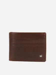 Louis Philippe Men Textured Leather Two Fold Wallet
