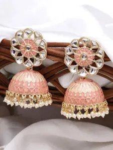 KARATCART Contemporary Gold-plated  Jhumkas Earrings