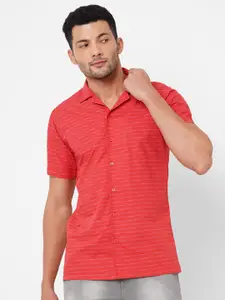 Solemio Men Classic Horizontal Stripes Pure Cotton Casual Shirt