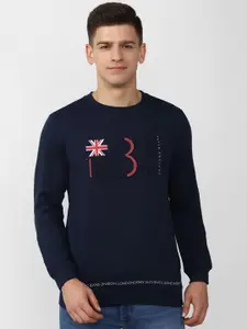 Peter England Casuals Men Alphanumeric Printed Sweatshirt