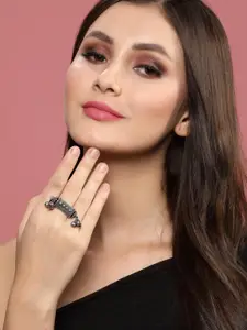 PANASH OxidisedAdjustable Finger Ring