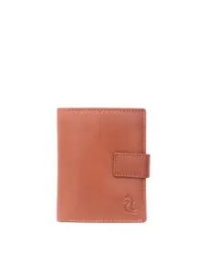 Kara Men Camel Brown Leather Two Fold Wallet