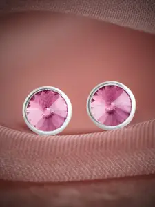 Rubans Silver Rubans 925 Sterling Silver Look On The Pink Side Of Life  Stud Earrings