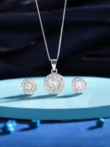 Rubans Silver Rubans 925 Sterling Silver The Circle Of The Sparkles Necklace Set