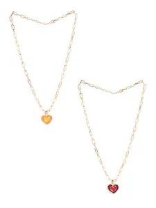 EL REGALO Pack Of 2 Gold-Plated Necklace