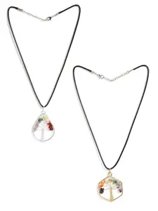 EL REGALO Pack Of 2 Gold-Plated Necklace