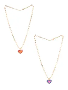 EL REGALO Pack Of 2 Gold-Plated Necklace