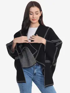 JoE Hazel Women Checked Long Sleeves Poncho