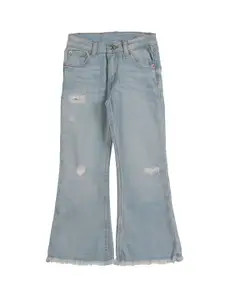 Lil Lollipop Girls Bootcut Mildly Distressed Light Fade Jeans